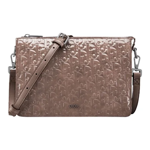 DIOR OBLIQUE GRAVITY Принт Кожа Сумка через плечо Мужская Сливовый Красный