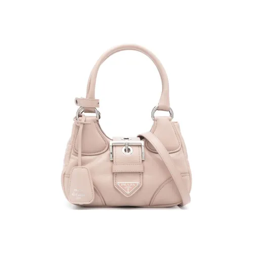 PRADA Moon Series Телячья кожа Плечевая сумка Сумка-полумесяц Сумка через плечо Сумка для женщин Бежевый