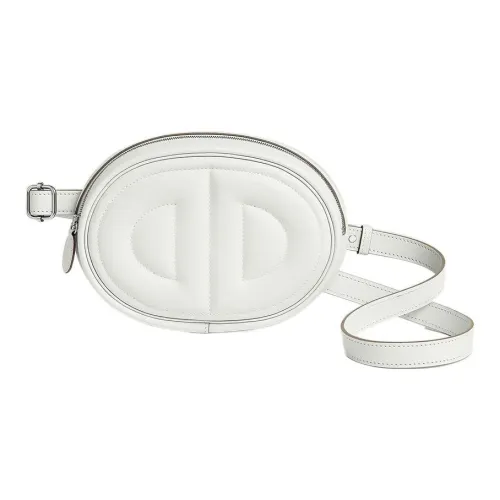 HERMES In The Loop Swift Телячья кожа Свиной нос Бананка Женские Новый Белый