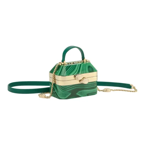 BVLGARI Serpenti Forever Смола Коробка Сумка Ручная Сумка Сумка через плечо Сумка на плечо Экстра мини Женская Зеленая