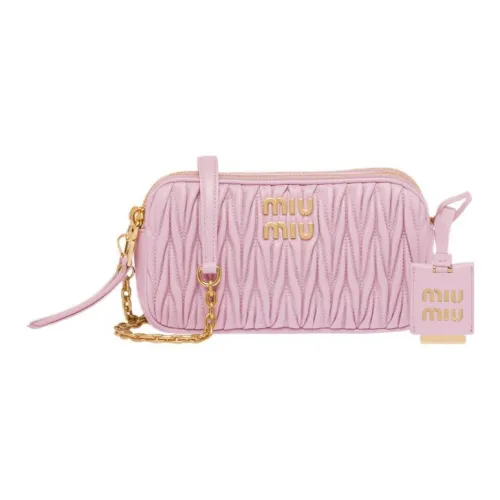 MIU MIU Matelassé Кожа Сумка через плечо Сумка на плечо Женская Светло-розовая
