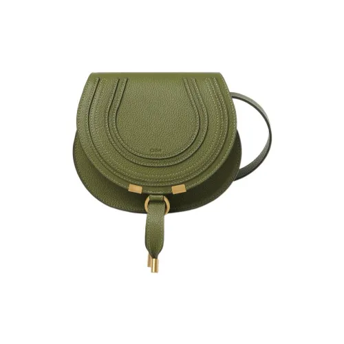 Chloe Marcie с рельефной телячьей кожей седельная сумка сумка через плечо маленькая женская цвет кактусовый зеленый