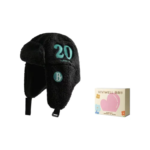 VIVIWELL С подкладкой из овчины Шапка-ушанка Черная Унисекс