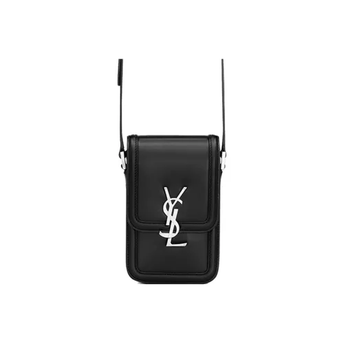 SAINT LAURENT Solferino Гладкая кожа Сумка через плечо Сумка Мини Мужская Черная