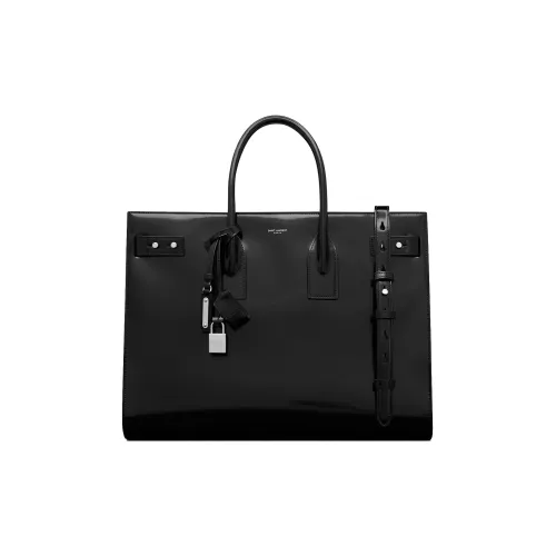 SAINT LAURENT SAC DE JOUR Коровья кожа Тоут Сумка Сумка для покупок Сумка Большая Мужская Черная