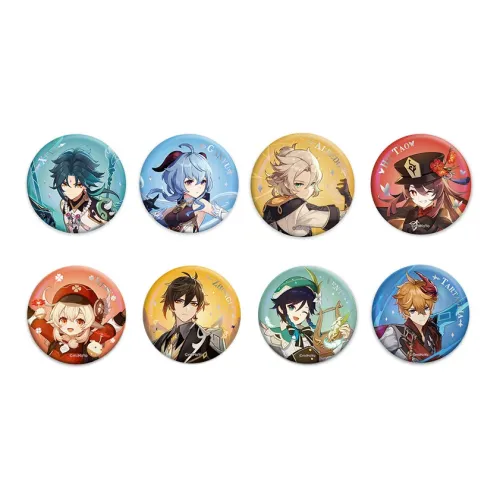 Оригинальный Бог Сяо Чжун Ли Тарталья Венти Ореховый цвет Абул Гань Юй Кли Персонаж Иллюстрация Коллекция Значки