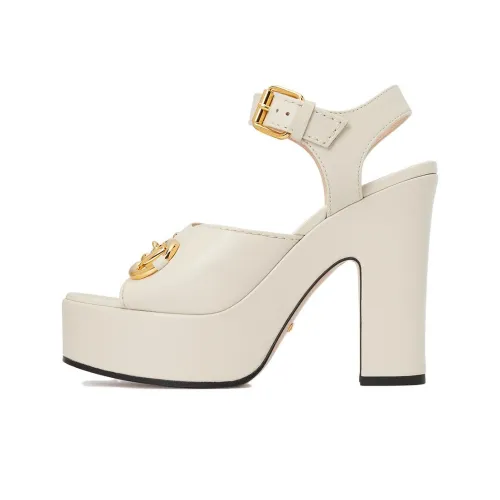 GUCCI Застежка Horsebit One Ремешок Сандалии 12 см Женские Белые