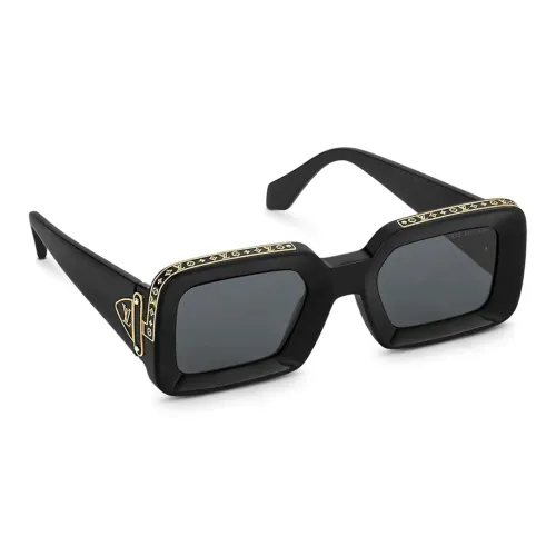 LOUIS VUITTON Пластиковая оправа нерегулярная форма солнцезащитные очки унисекс черный