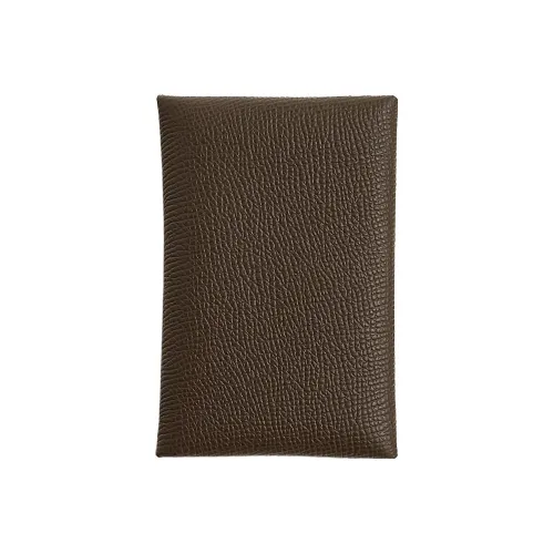 HERMES Calvi Эпсомская кожа Мелочь Кошелек Кошелек Держатель для карт Женский 4CEcorce Bark Цвет