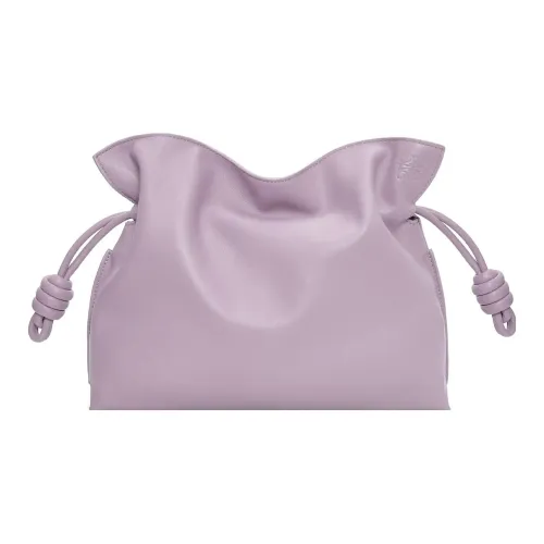 LOEWE Flamenco Napa Голень Кожа Одно плечо Клатч Большой Женский Светло-фиолетовый