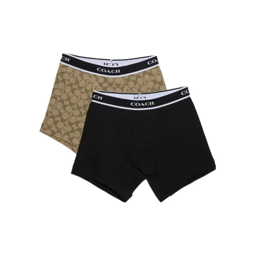 COACH 2 пачки хаки + черные мужские боксер-шорты