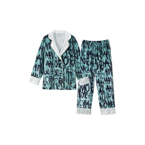 IIZZINI Сосновый зеленый ORAT Письмо Плюш Женские Комплект Женские Пижамные комплекты