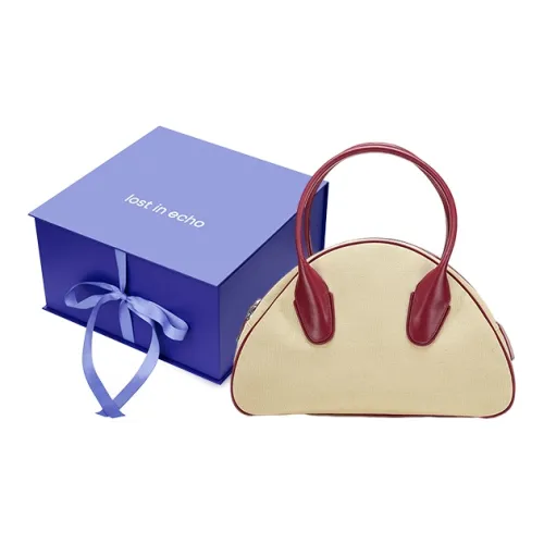 Lost In Echo Холст с кожей Сумка из холста Боулинг-шар Сумка через плечо Сумка Большая Женская Хаки Красная