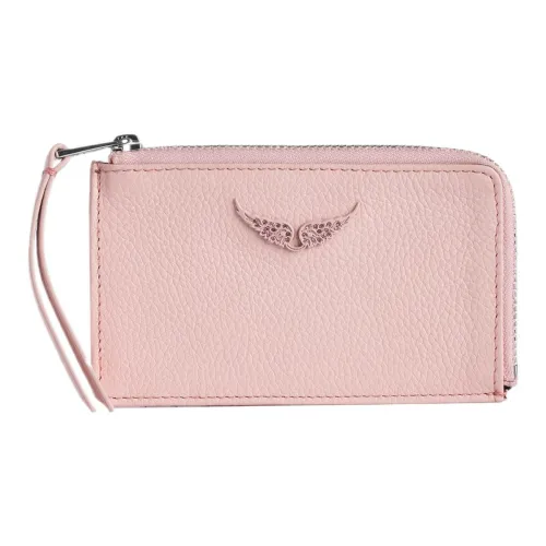 Zadig Voltaire Телячья кожа Держатель для карт Кошелек Стандартный Женский Светло-розовый