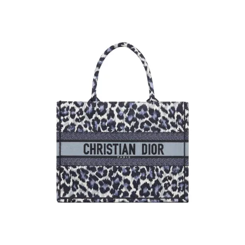 DIOR BookTote Вышивка Сумка-тоут Сумка для покупок Сумка среднего размера Женская Синий Многоцветный