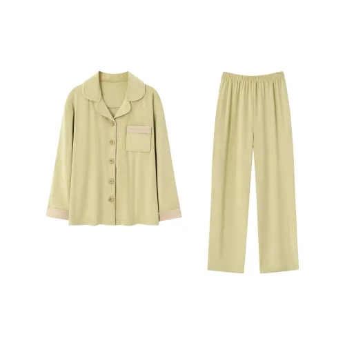 XUANZHITING Неоново-желтый Женские Пижамные Комплекты