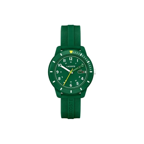 Коллаборация LACOSTE MINI TENNIS Collection Наручные часы Кварцевый механизм Силиконовый ремешок 34,5 мм Зеленый циферблат Детский 2030055