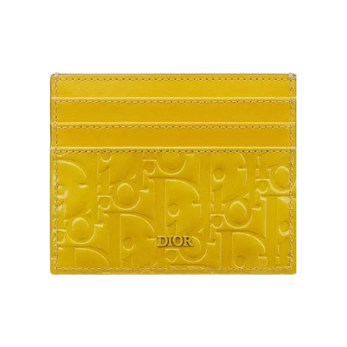 DIOR Кожа Держатель для карт Мужской Желтый