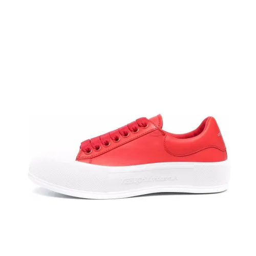 Alexander McQueen Deck Plimsoll Low Топ Стильные Скейтбординги Мужской Красный