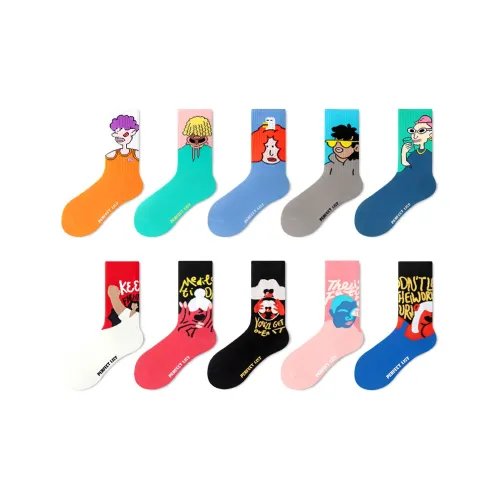 PL 2 Набор 10 пар Унисекс, Один размер Унисекс MID Носки до икры