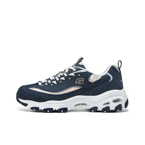 Skechers DLITES Low Топ Толстая подошва Кроссовки Женские Морской Синий