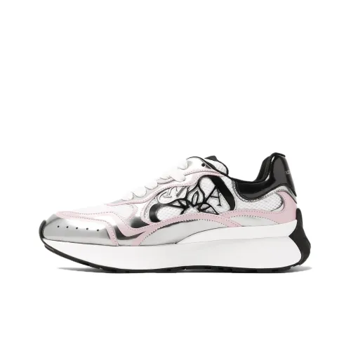Alexander McQueen Sprint Runner Low Топ Повседневная обувь Женская Белая Розовая