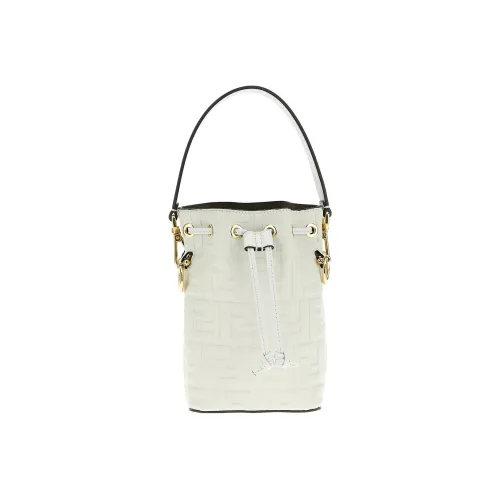 FENDI Mon Tresor Телячья кожа Ведрообразная сумка Сумка через плечо Сумка мини Women's White