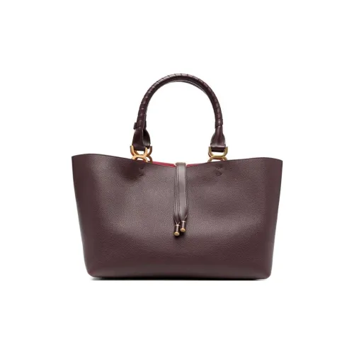 Chloe Marcie Телячья кожа с текстурой Тоут Сумка Сумка для покупок Сумка через плечо Сумка Маленькая Женская Бордовая