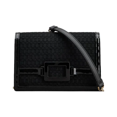 Roger Vivier Belle Vivier Ткань с кожаными вставками через плечо клатч стандартный женский черный