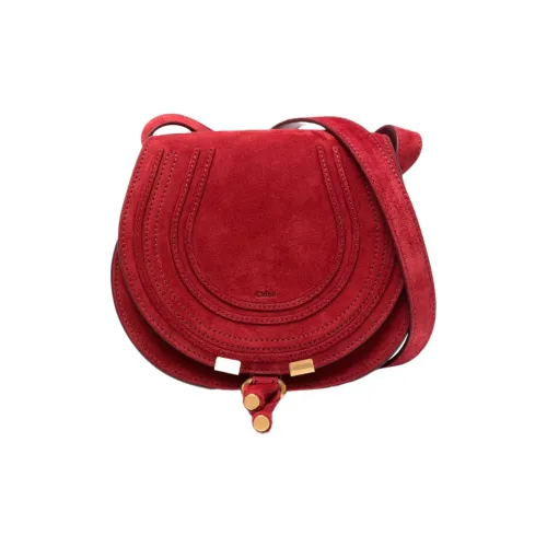 Chloe Телячья кожа Седло Сумка Сумка через плечо Женская Пламя Красный