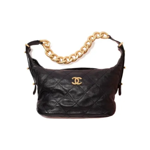 CHANEL 22c Early Spring Корова Кожа Пельменная Сумка Сумка Сумка через плечо Сумка через плечо Средний Женский Черный