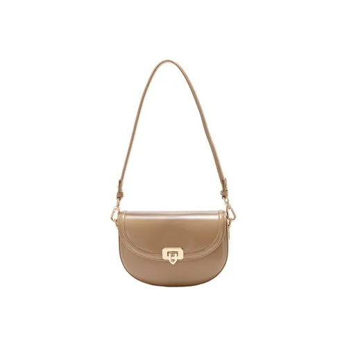 GXFMOD Сумка из коровьей кожи Saddle подмышечная сумка сумка через плечо маленькая женская хаки черный карамель