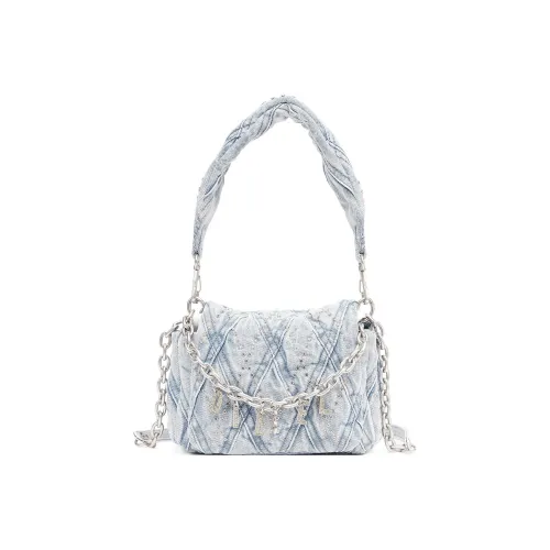 DIESEL Пэчворк Деним Сумка через плечо Женская Ледяной Синий