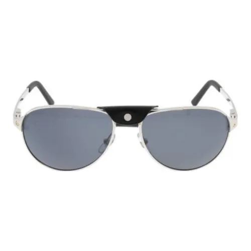 Cartier Металл Нерегулярная форма Солнцезащитные очки Мужской Серебряный