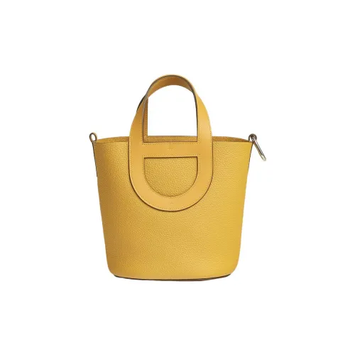 HERMES In The Loop Clemence Bullhide с Swift Телячья кожа Корзинка-сумка Свиной нос Сумка-ведро Сумка Женская Солнечно-оранжевый
