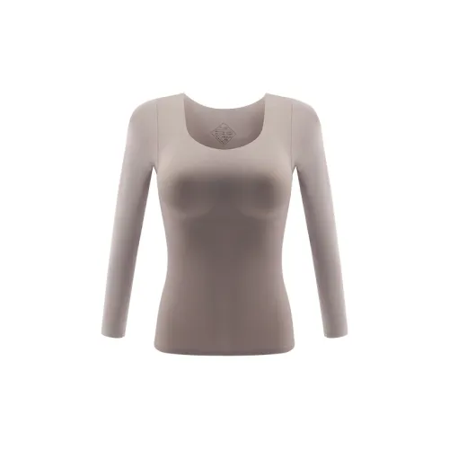 Sizhisha Молочно-чайный 【BRA Бесплатно с Чашка】 Женские Термофутболки