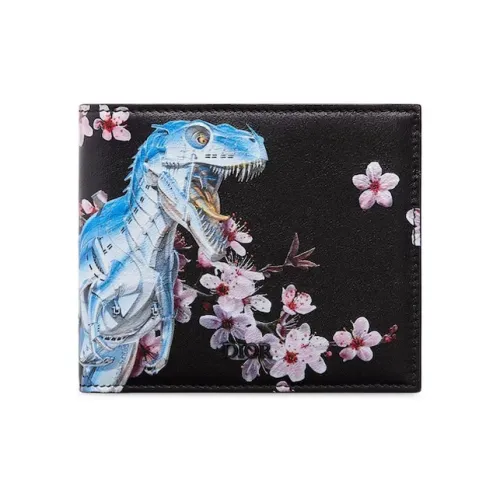 DIOR SORAYAMA Коллаборация Телячья кожа Кошелек Мужской Черный