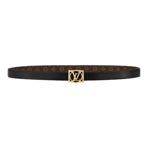 LOUIS VUITTON Classic Logo Smooth Clasp Кожа Холст Кожа Ремни Женские Черный Ширина 1,8 см