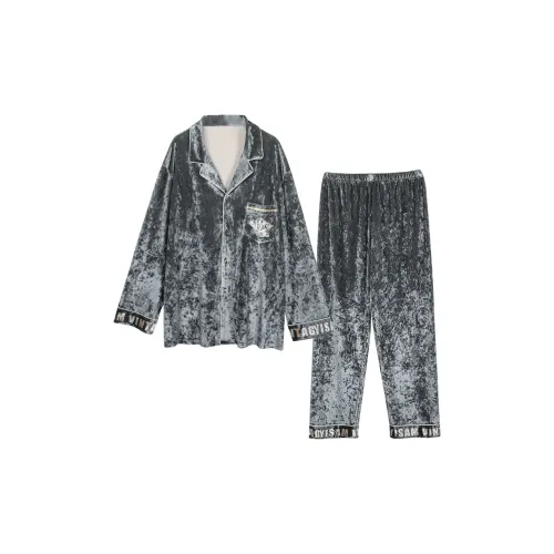 IIZZINI ABC Карман Буква Плюшевая Мужская Одежда Наборы Мужские Пижамные Комплекты