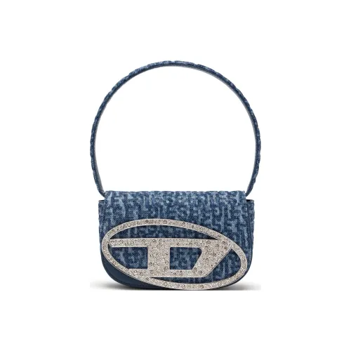 DIESEL Хлопок с коровьей кожей 1DR Сумка Портативная сумка через плечо Женская сумка Синий