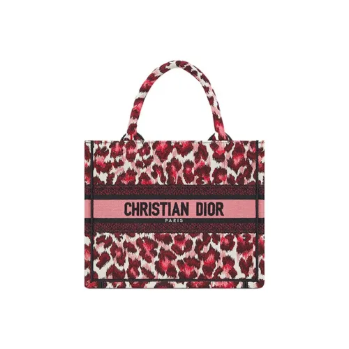 DIOR BookToteMizza Вышивка Сумка-тоут Сумка для покупок Маленькая сумка Женская Бургунди Многоцветная