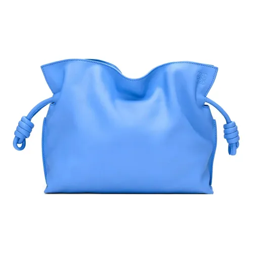 LOEWE Flamenco Napa Голень Кожа Одно плечо Клатч Большой Женские Синий