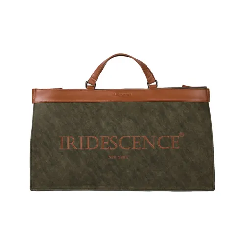 IRIDESCENCE Корова Кожа Spy Сумка Одно Плечо Сумка Большая Женская Темно-Зеленая с Карамелью