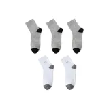 5 пар (Светло-серый 3 + Белый 2)