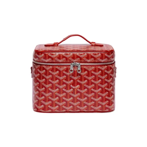 GOYARD Холст и кожа Сумка Коробка Сумка Косметичка Унисекс Красная