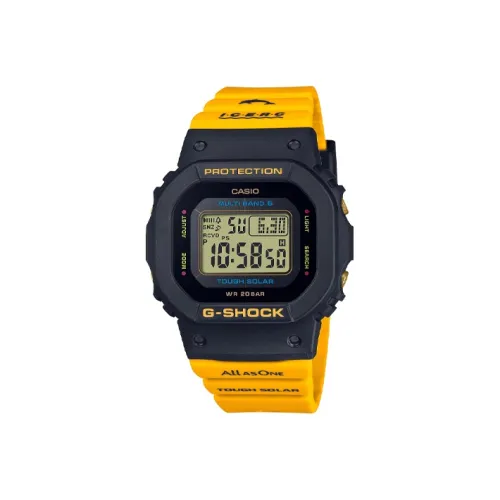 Часы SHOCK с кварцевым механизмом смольный ремешок мужские желтый циферблат модель GMD W5600K 9JR