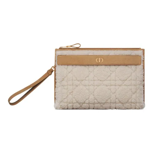 DIOR Caro Shearling Large Women's Beige Brown