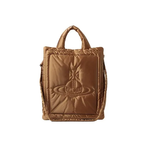 Vivienne Westwood Полиэстер Коровья Кожа Тоут Сумка Сумка для покупок Сумка через плечо Сумка Женская Коричневая