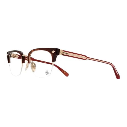 Chrome Hearts Пластиковая оправа Металл Нерегулярная форма Оправа для очков Унисекс Коричнево-красный