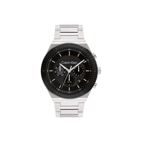 CK Calvin Klein FEARLESS Наручные часы Кварцевый механизм Стальной ремешок 44 мм Белый циферблат Мужские часы 25200301